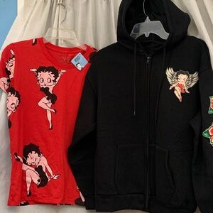Black Hoodie with Cartoon Character Design